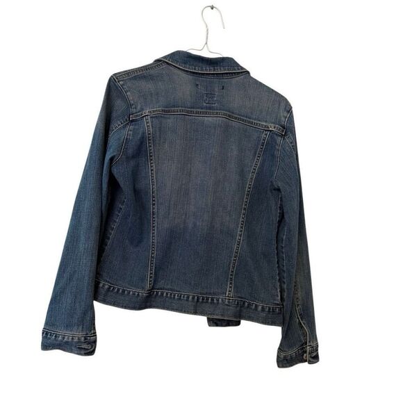 GAP Long Sleeve Button Down Stretch Pockets Denim Jean Jacket Blue Medium - Picture 4 of 6